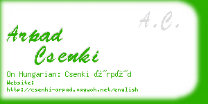 arpad csenki business card